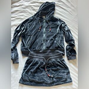 Velvet Hoodie and Skort Set